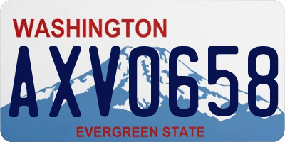 WA license plate AXV0658