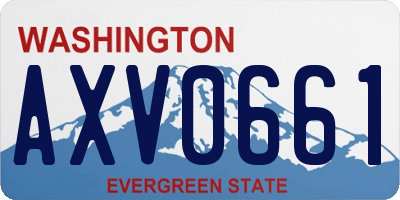 WA license plate AXV0661