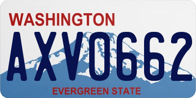 WA license plate AXV0662