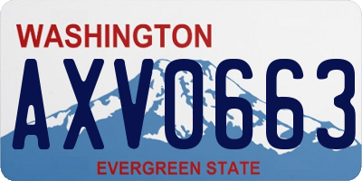 WA license plate AXV0663