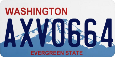 WA license plate AXV0664