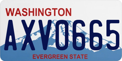 WA license plate AXV0665