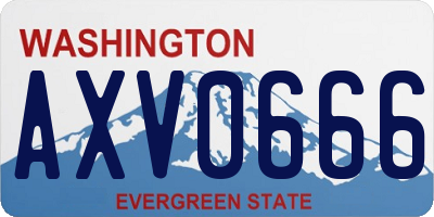 WA license plate AXV0666