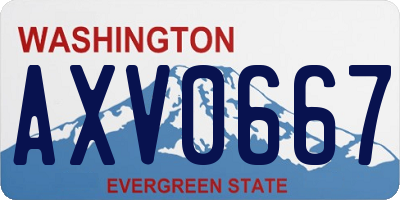 WA license plate AXV0667