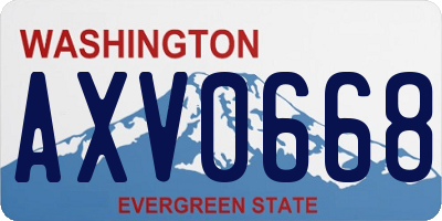WA license plate AXV0668