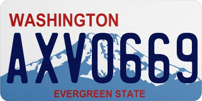 WA license plate AXV0669