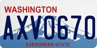 WA license plate AXV0670