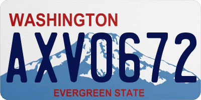 WA license plate AXV0672