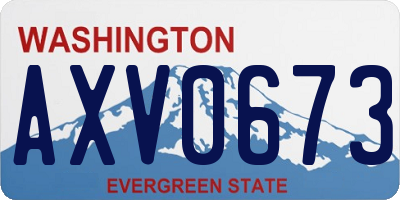 WA license plate AXV0673