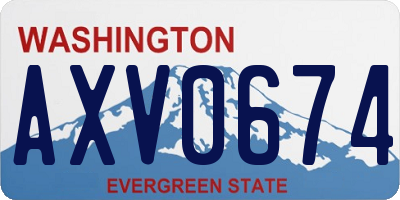 WA license plate AXV0674