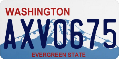 WA license plate AXV0675