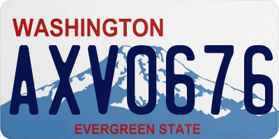 WA license plate AXV0676