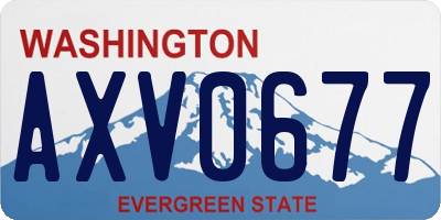 WA license plate AXV0677
