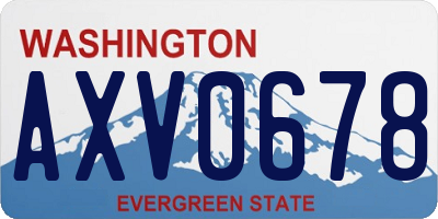 WA license plate AXV0678