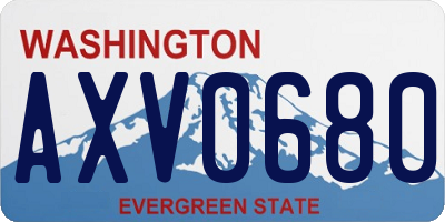 WA license plate AXV0680