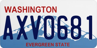 WA license plate AXV0681