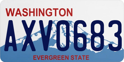 WA license plate AXV0683