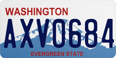 WA license plate AXV0684