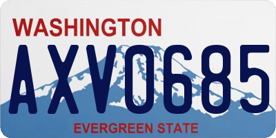 WA license plate AXV0685
