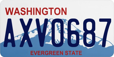 WA license plate AXV0687