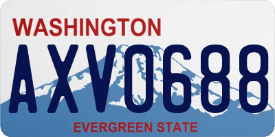 WA license plate AXV0688