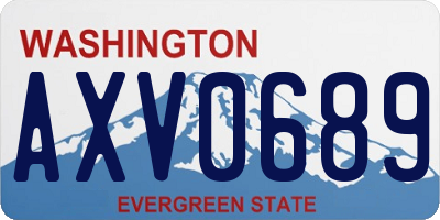 WA license plate AXV0689