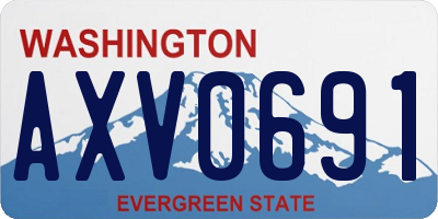 WA license plate AXV0691