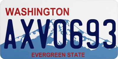 WA license plate AXV0693