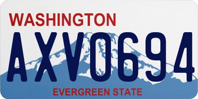 WA license plate AXV0694