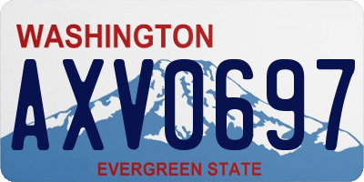 WA license plate AXV0697