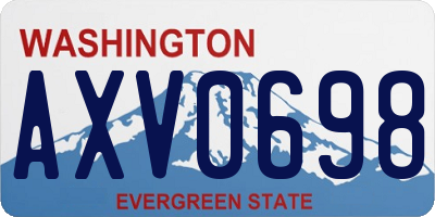 WA license plate AXV0698