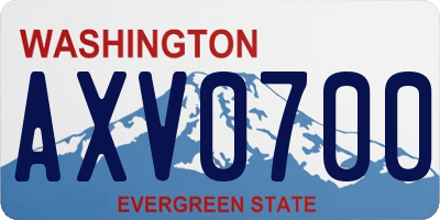 WA license plate AXV0700