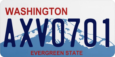 WA license plate AXV0701