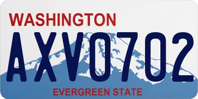 WA license plate AXV0702
