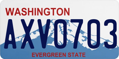 WA license plate AXV0703