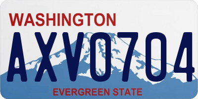 WA license plate AXV0704