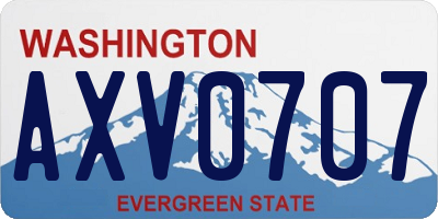 WA license plate AXV0707