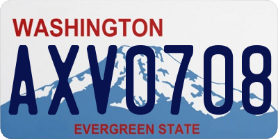 WA license plate AXV0708