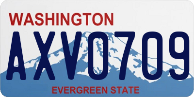 WA license plate AXV0709