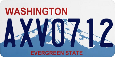 WA license plate AXV0712