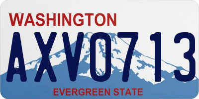 WA license plate AXV0713
