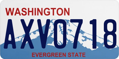 WA license plate AXV0718
