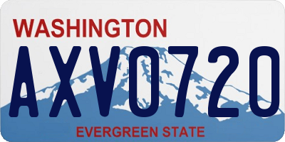 WA license plate AXV0720