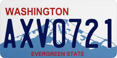 WA license plate AXV0721