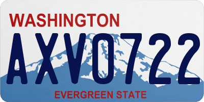 WA license plate AXV0722