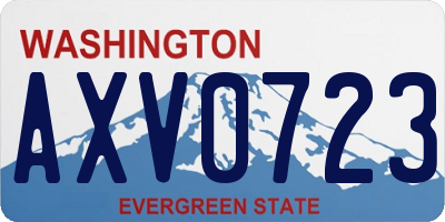 WA license plate AXV0723