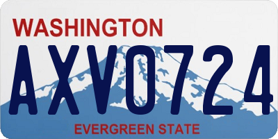 WA license plate AXV0724