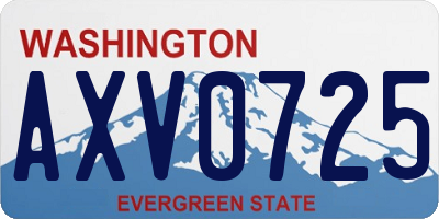WA license plate AXV0725