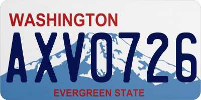 WA license plate AXV0726