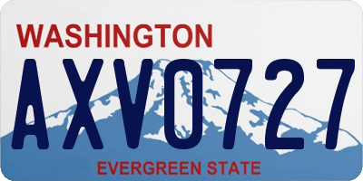 WA license plate AXV0727